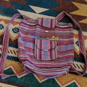 Colorful fabric backpack Cozumel Mex